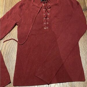 Forever 21 Long Sleeve Lace-Up Top